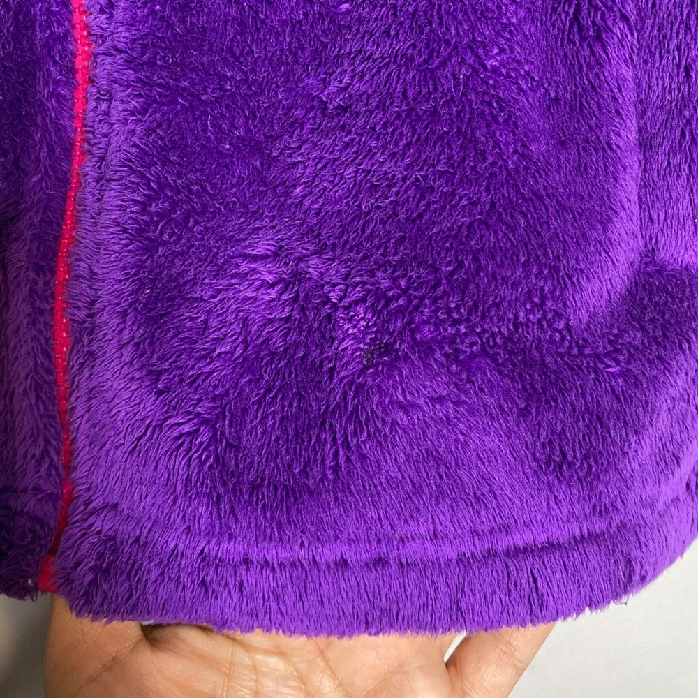 The North Face Girl's XL‎ (18) Purple Fuzzy Fleece Full Zip Jacket Cozy Cute